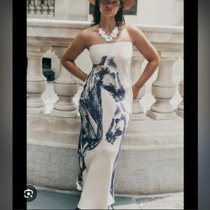 Anthropologie viral satin horse print dress 2x